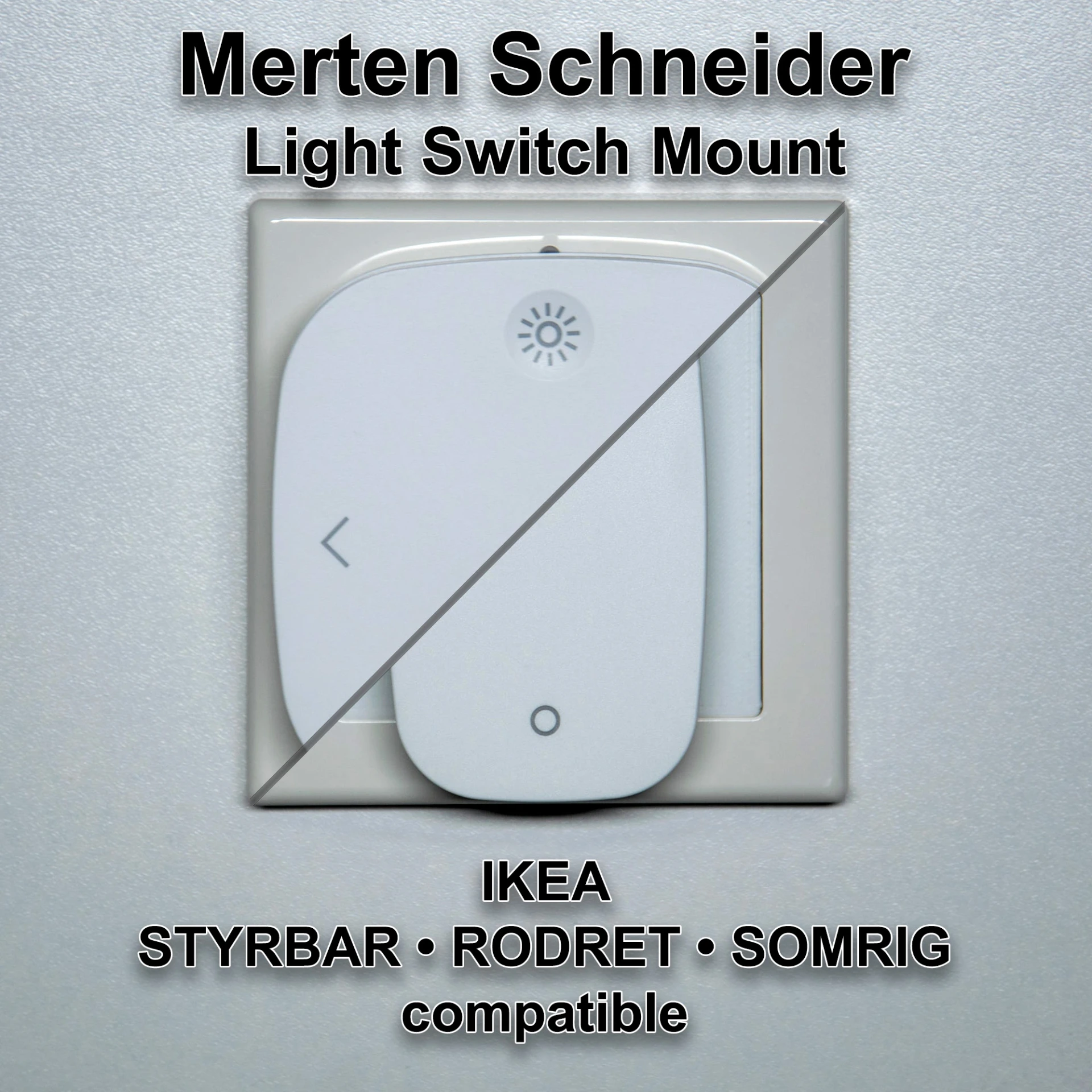 Merten Schneider Lichtschalter Halterung für IKEA Fernbedienung (Styrbar, Rodret, Somrig)